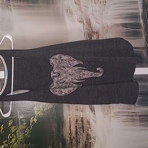 Maurices Womens XL dark gray paisley elephant Tank Top